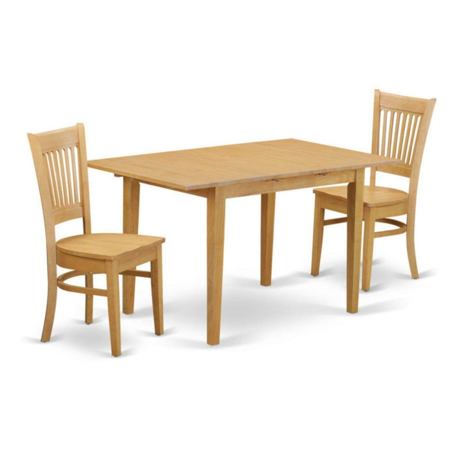 Dining Table Sets * | Best Deal Rectangle East West Furniture Norfolk 3 Piece Hepplewhite Modern Dining Table Set Wood