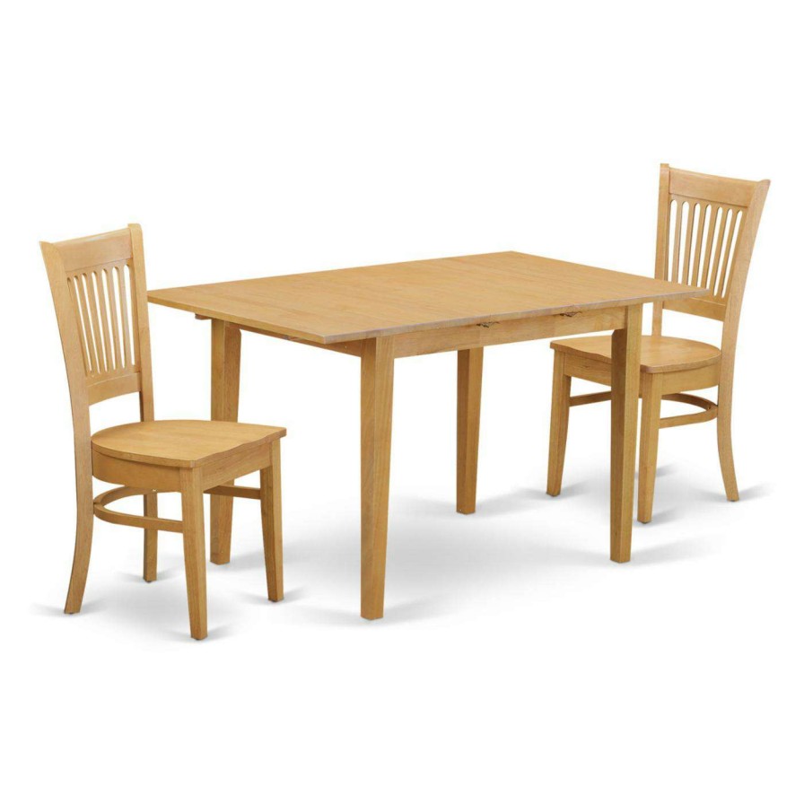 Dining Table Sets * | Best Deal Rectangle East West Furniture Norfolk 3 Piece Hepplewhite Modern Dining Table Set Wood