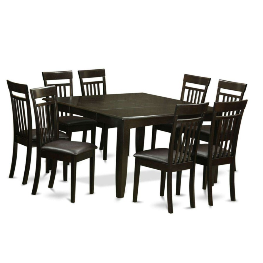 Dining Table Sets * | Buy Square East West Furniture Parfait 9 Piece Sheraton Dining Table Set