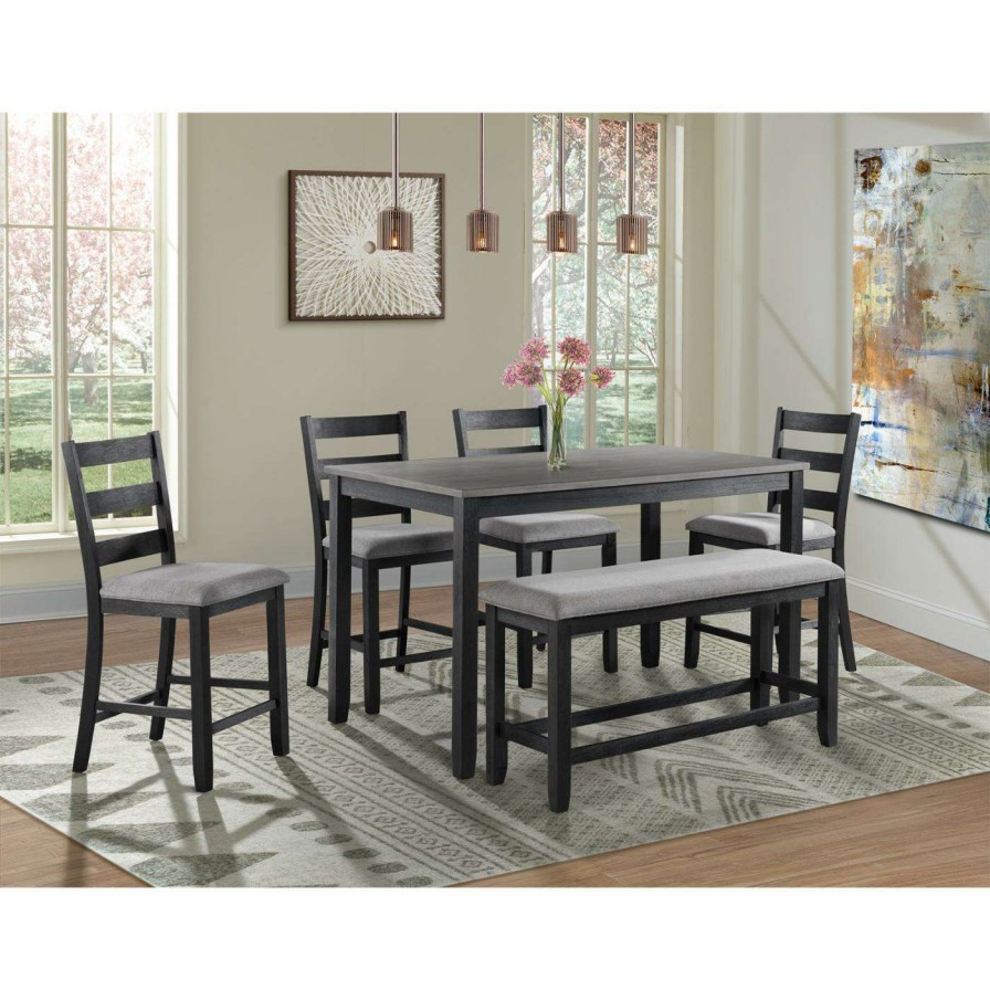 Dining Table Sets * | Buy Rectangle Picket House Furnishings Kona 6 Piece Counter Height Dining Set