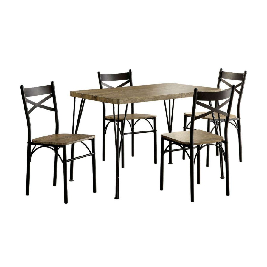 Dining Table Sets * | Budget Rectangle Furniture Of America Amonica 5 Piece Casual Dining Set