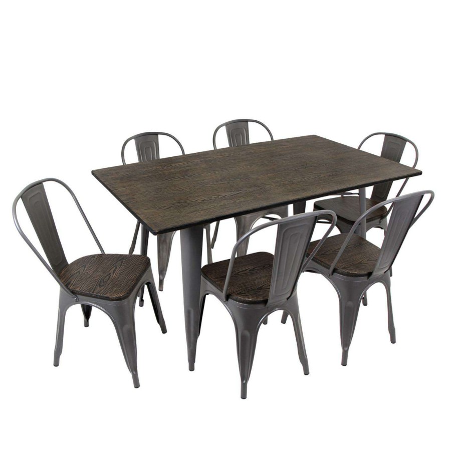 Dining Table Sets * | Cheapest Casual Dining Sets Lumisource Oregon 7 Piece Dining Set