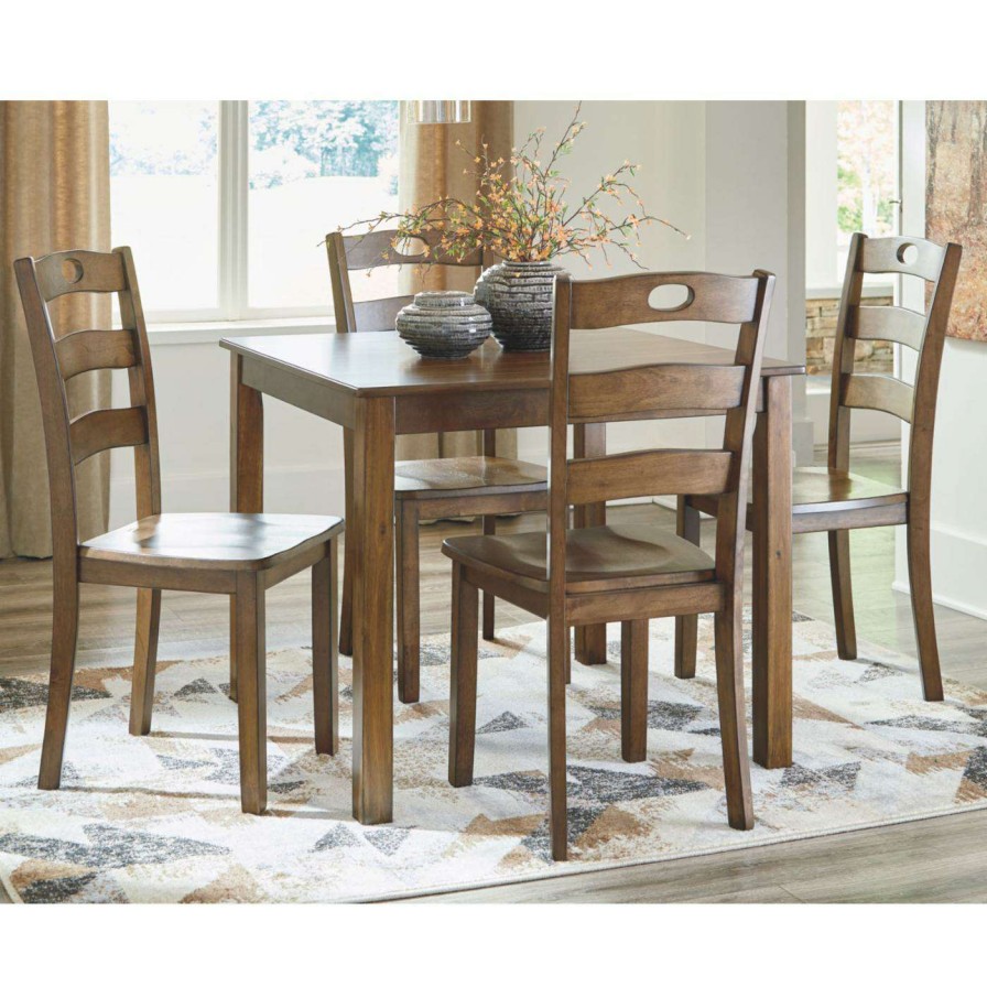 Dining Table Sets * | Cheap Signature Design By Ashley Hazelteen 5 Piece Square Dining Table Set