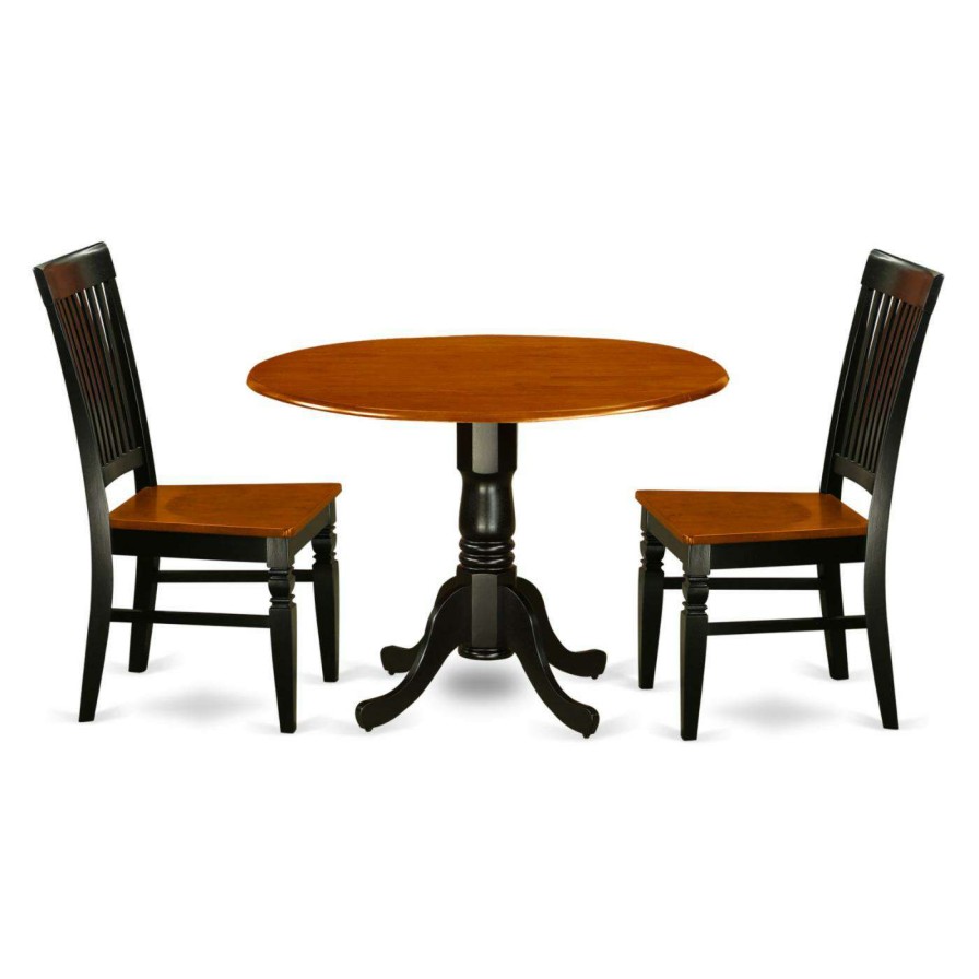 Dining Table Sets * | Brand New East West Furniture Dublin 3 Piece Round Dining Table Set With Wood Chairs