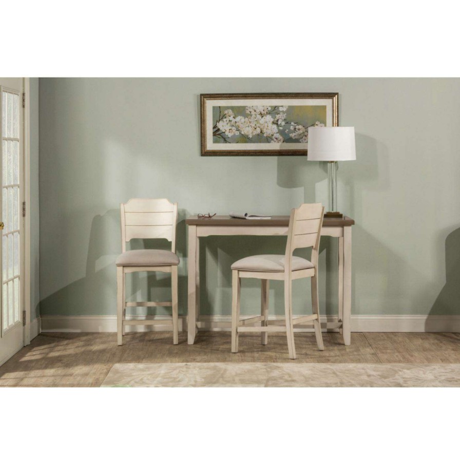 Dining Table Sets * | Flash Sale Rectangle Hillsdale Clarion 3 Piece Counter Dining Set With Open Back Stools