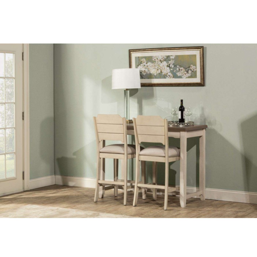 Dining Table Sets * | Flash Sale Rectangle Hillsdale Clarion 3 Piece Counter Dining Set With Open Back Stools