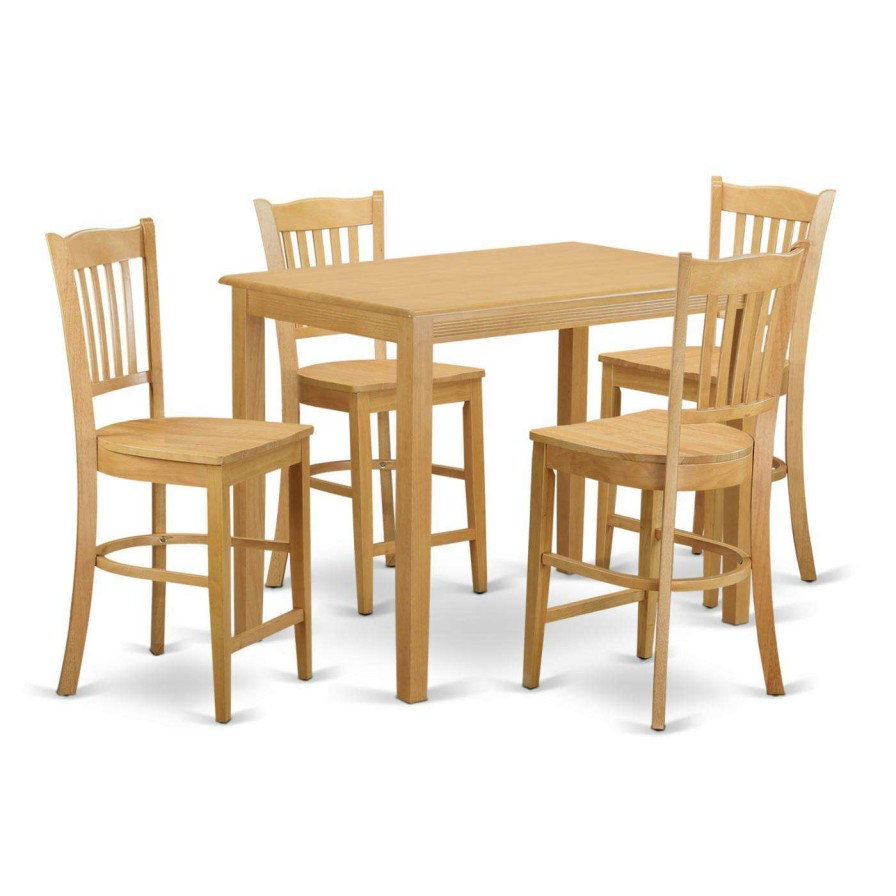 Dining Table Sets * | Outlet Rectangle East West Furniture Yarmouth 5 Piece Comb Back Dining Table Set