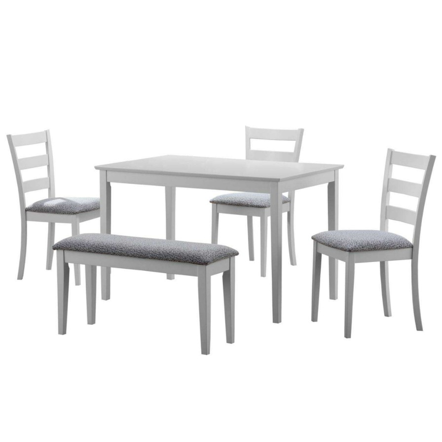 Dining Table Sets * | Brand New Rectangle Monarch Specialties Bluffton 5 Piece Rectangular Dining Table Set With Bench