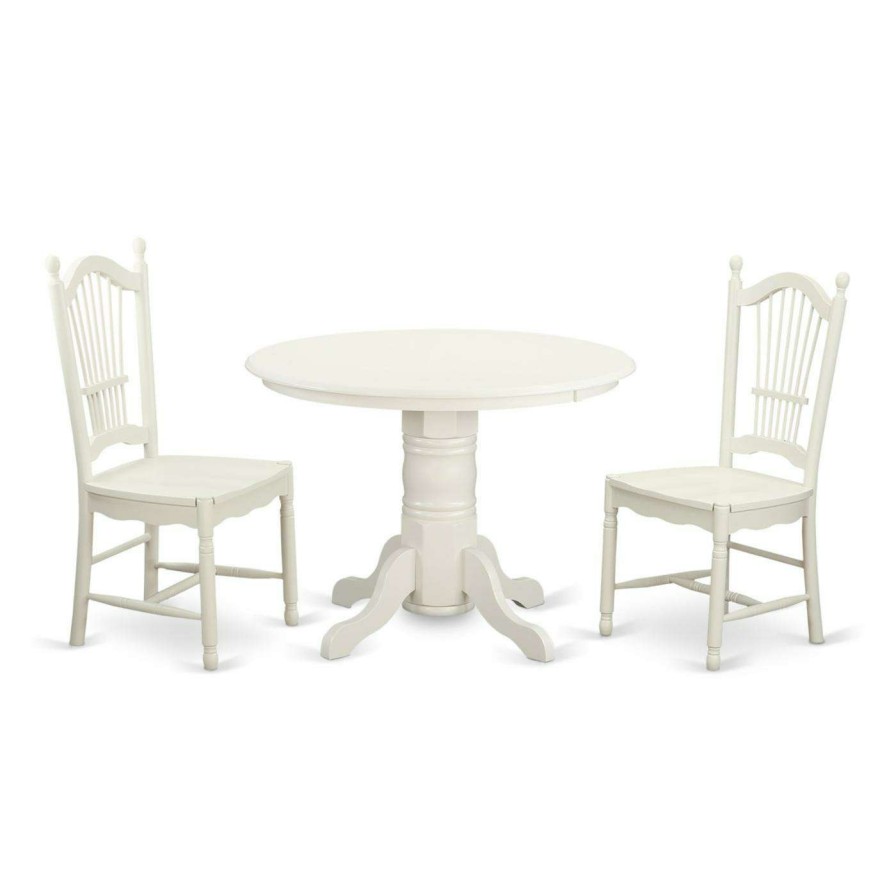 Dining Table Sets * | Flash Sale Round East West Furniture Shelton 3 Piece Sheaf Dining Table Set