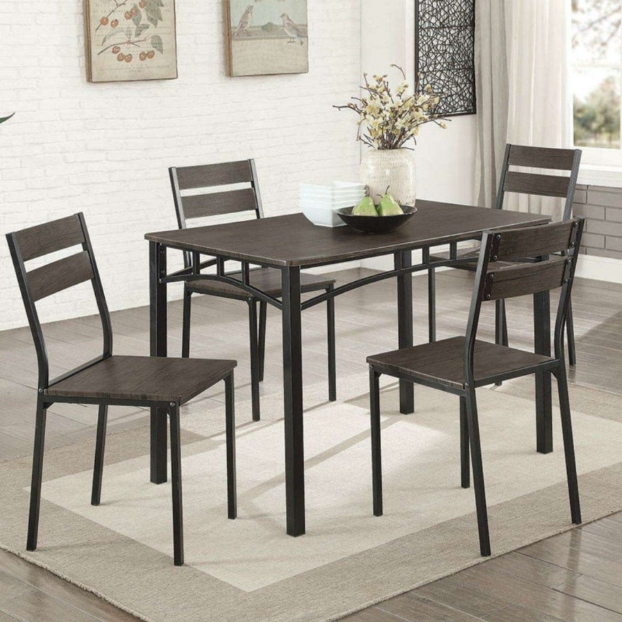 Dining Table Sets * | Best Deal Rectangle Furniture Of America Trujillo 5 Piece Dining Table Set