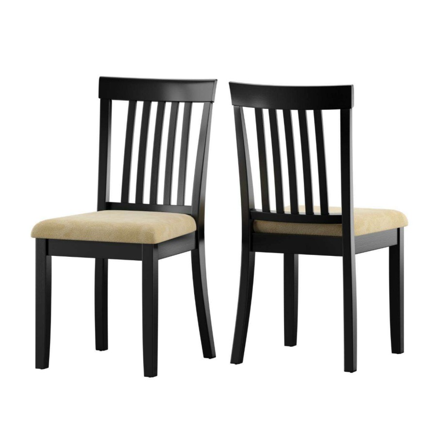 Dining Table Sets * | Budget Homelegance Tibalt 7 Piece Rectangle Black Dining Table Set 60 In. With 6 Slat Back Chairs