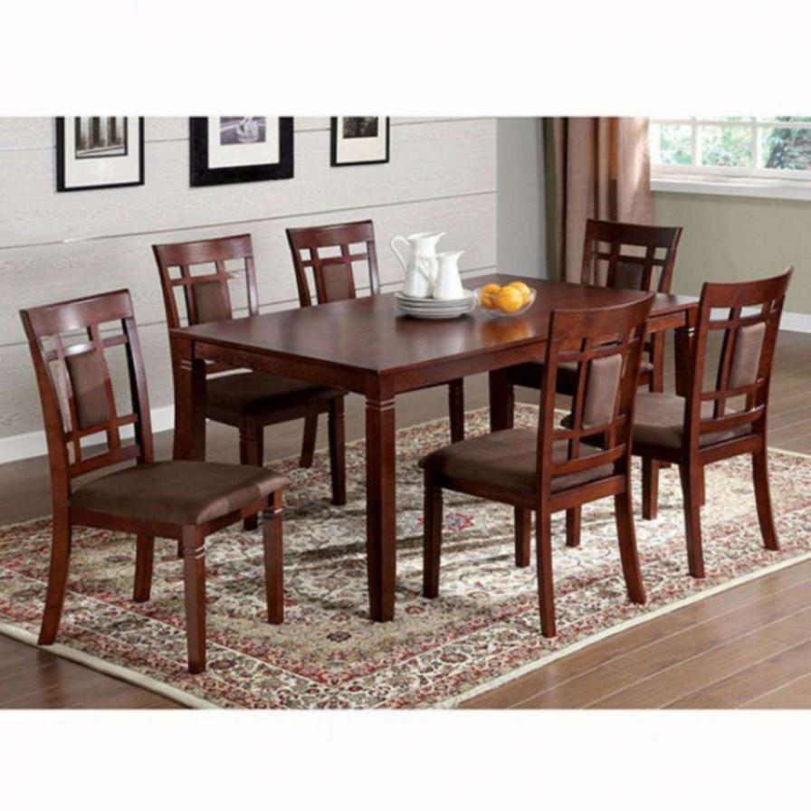 Dining Table Sets * | Flash Sale Rectangle Benzara 7 Piece Rectangular Dining Table Set