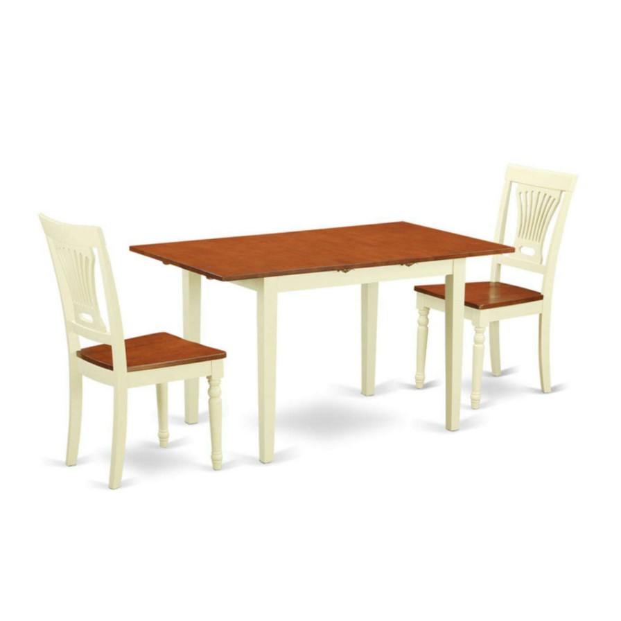 Dining Table Sets * | Cheapest Rectangle East West Furniture Norfolk 3 Piece Empire Dining Table Set