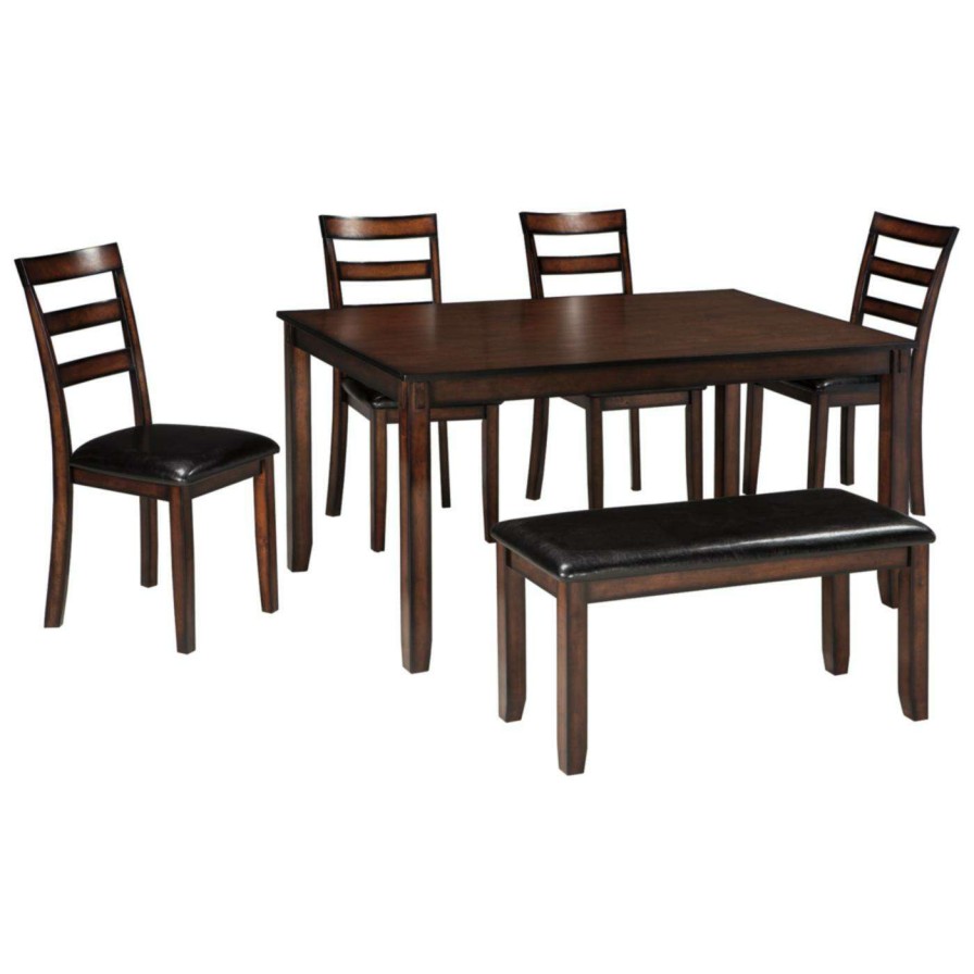 Dining Table Sets * | Best Reviews Of Rectangle Signature Design By Ashley Coviar 6 Piece Dining Table Set