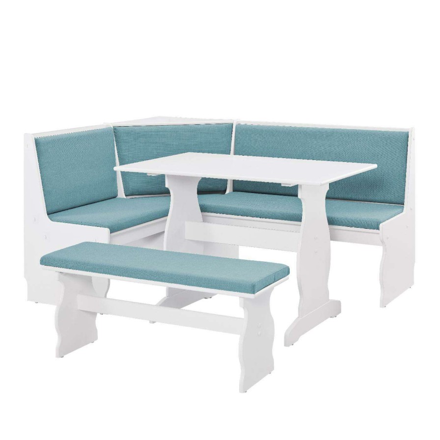 Dining Table Sets * | Outlet Rectangle Linon Sasha Breakfast Nook Capri Blue