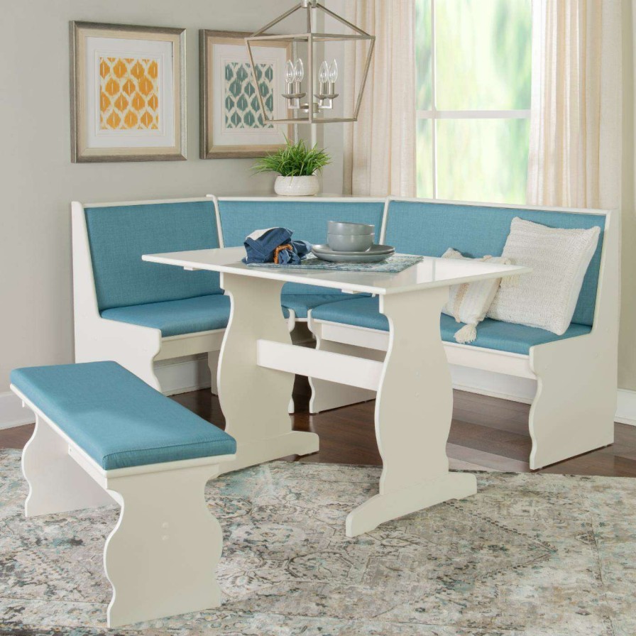 Dining Table Sets * | Outlet Rectangle Linon Sasha Breakfast Nook Capri Blue