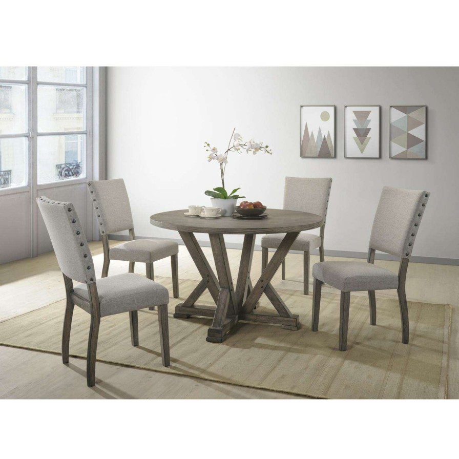 Dining Table Sets * | Best Sale Round Best Master Furniture Anna 5 Piece Dining Table Set