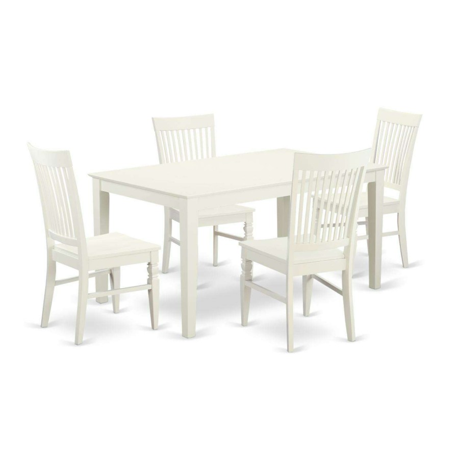 Dining Table Sets * | Brand New Rectangle East West Furniture Capri Cawe5 Five Piece Dining Table Set