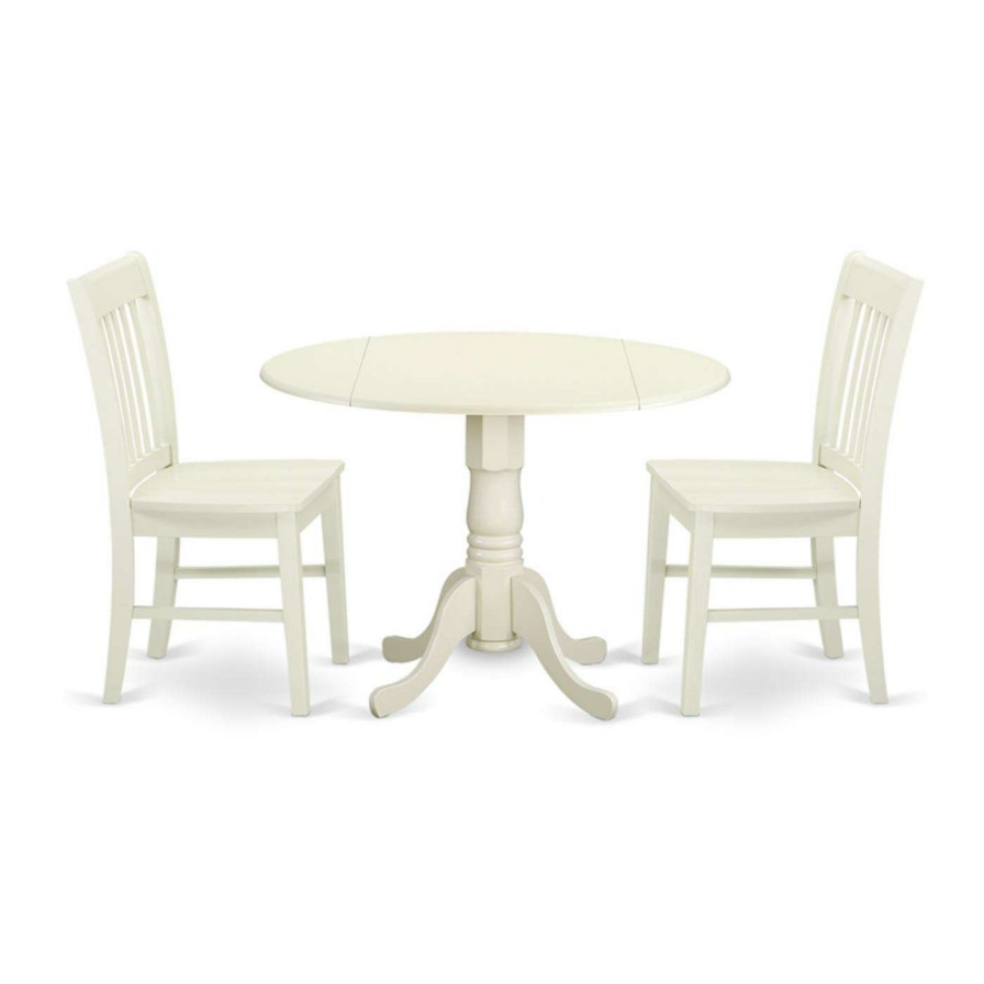 Dining Table Sets * | Best Reviews Of Round East West Furniture Dublin Dlno3 Three Piece Drop Leaf Dining Set