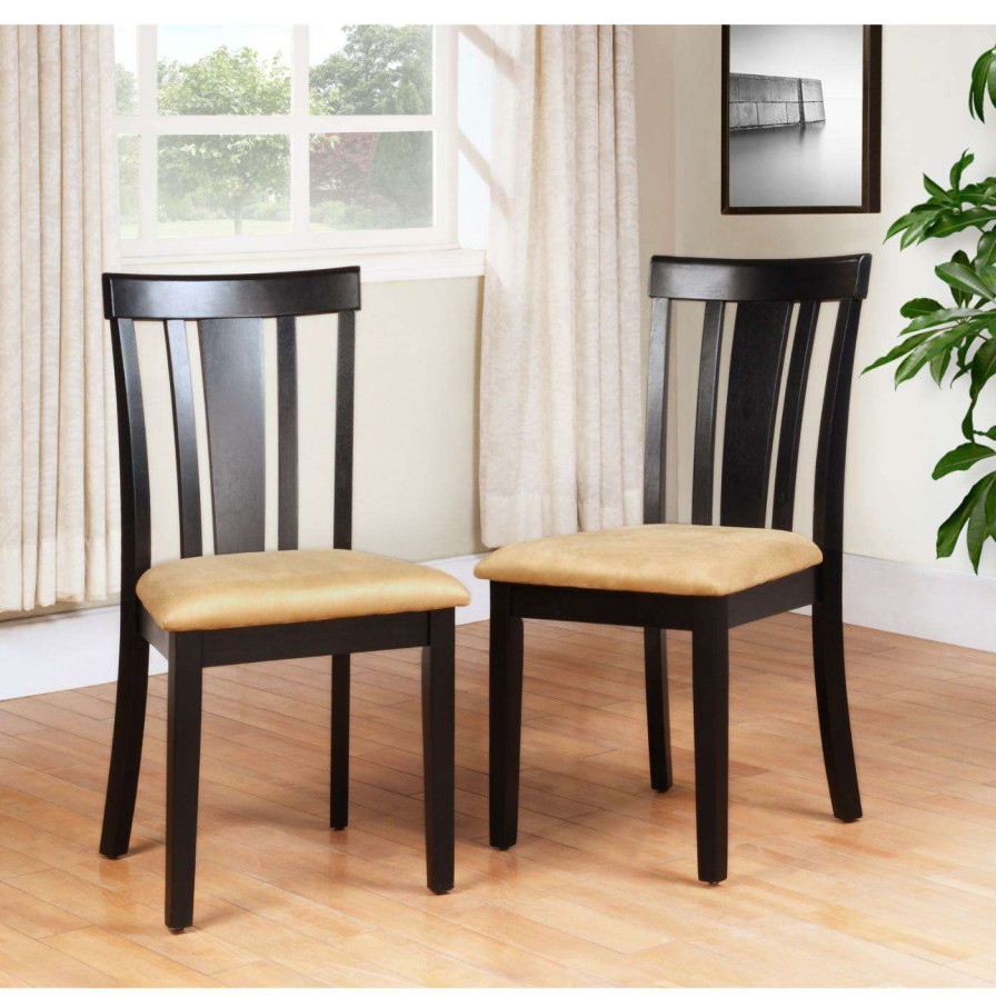 Dining Table Sets * | Hot Sale Homelegance Tibalt 5 Piece Rectangle Black Dining Table Set 60 In. With Slat Back Chairs