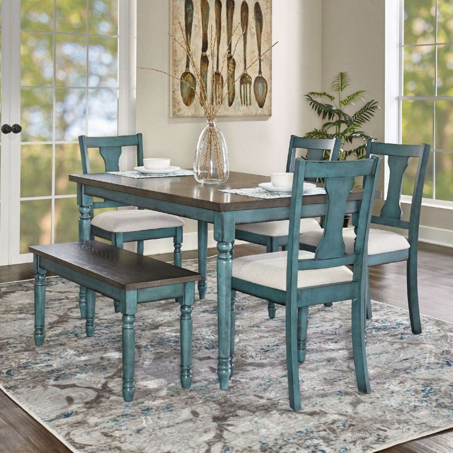 Dining Table Sets * | Coupon Rectangle Powell Willow 6 Piece Dining Table Set