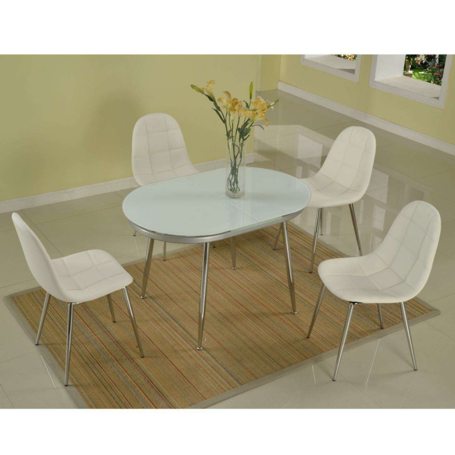 Dining Table Sets * | Deals Rectangle Chintaly Donna 5 Piece Dining Table Set