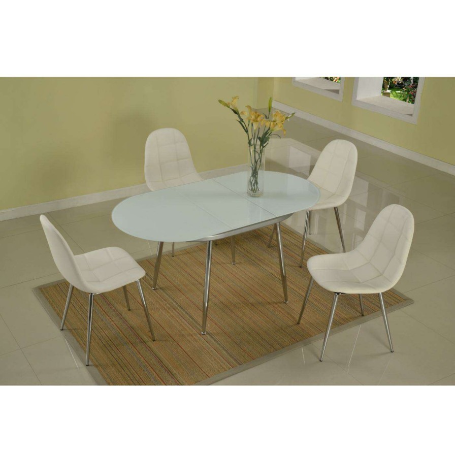 Dining Table Sets * | Deals Rectangle Chintaly Donna 5 Piece Dining Table Set