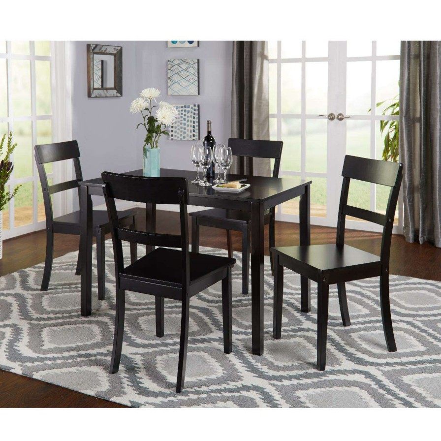 Dining Table Sets * | Top 10 All Other Brands Rectangle Beverly 5 Piece Dining Table Set Black