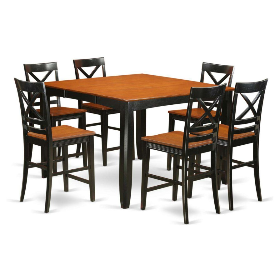 Dining Table Sets * | Best Sale Square East West Furniture Fairwinds 7 Piece Cross-And-Ladder Dining Table Set