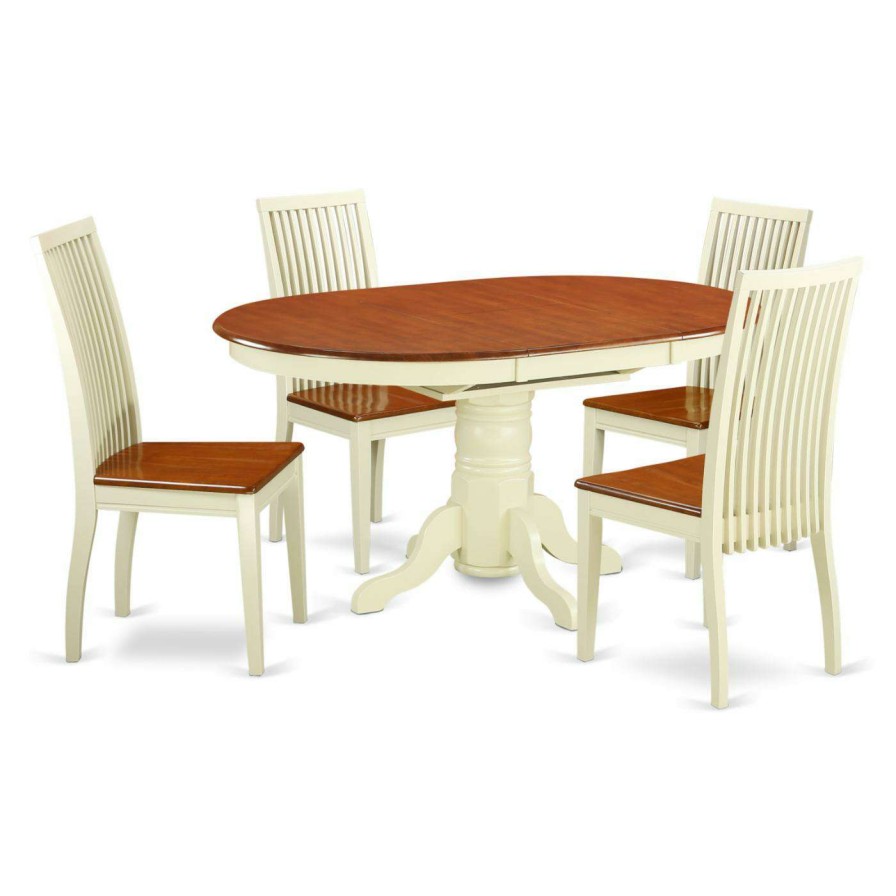 Dining Table Sets * | Flash Sale Oval East West Furniture Kenley Keip5 Five Piece Extension Dining Table Set