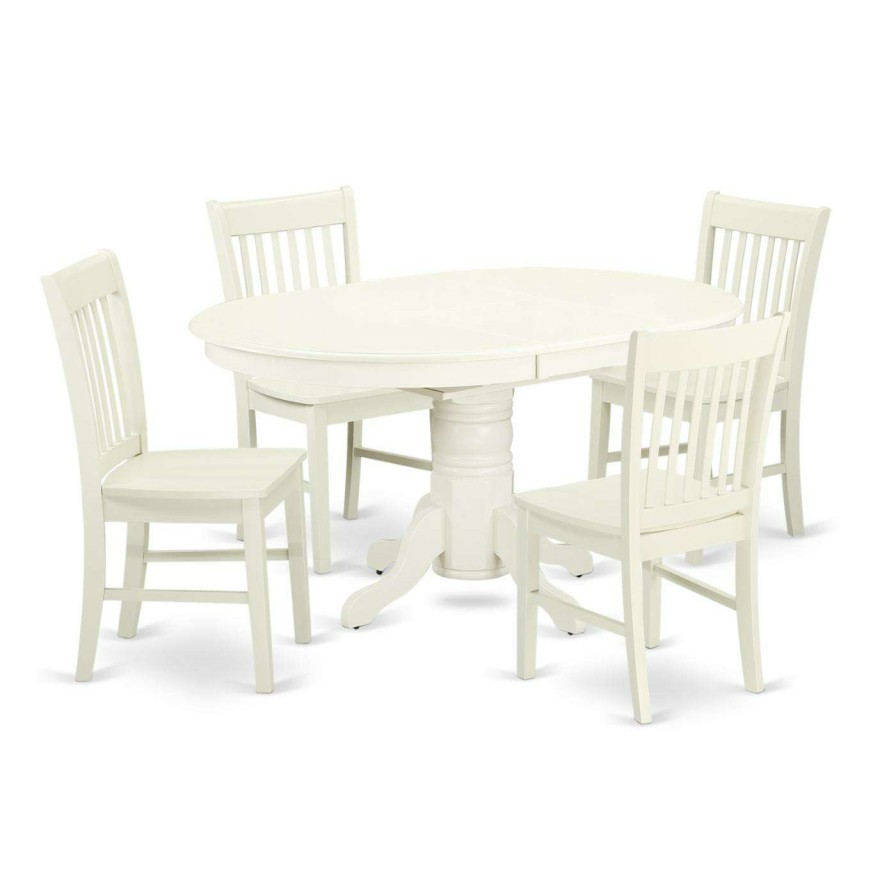 Dining Table Sets * | Top 10 Oval East West Furniture Avon Avno5 Five Piece Extension Dining Table Set