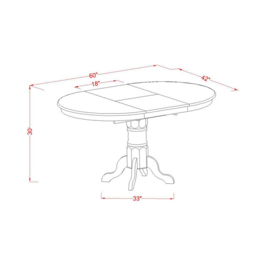 Dining Table Sets * | Top 10 Oval East West Furniture Avon Avno5 Five Piece Extension Dining Table Set