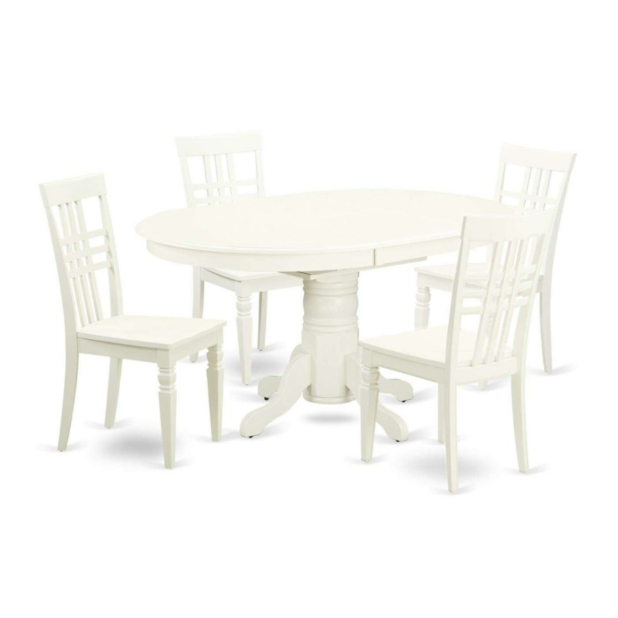 Dining Table Sets * | Deals Oval East West Furniture Avon Avlg5 Five Piece Extension Dining Table Set