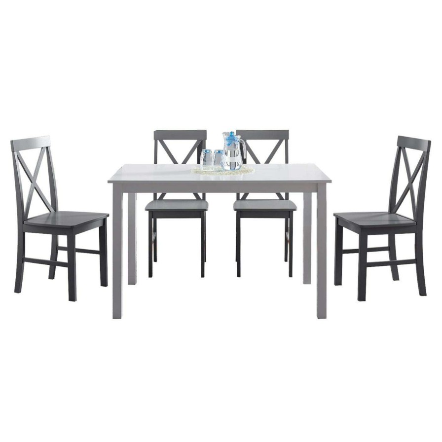 Dining Table Sets * | Flash Sale Rectangle Manor Park 5 Piece Solid Wood Dining Set