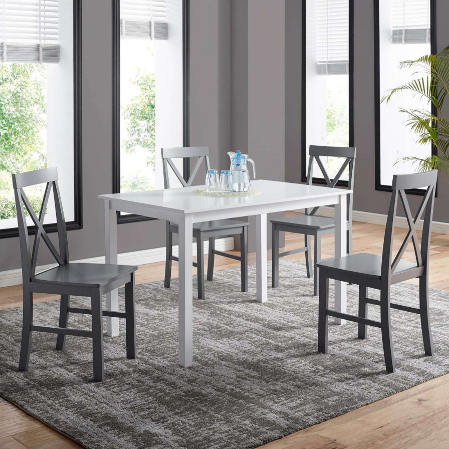 Dining Table Sets * | Flash Sale Rectangle Manor Park 5 Piece Solid Wood Dining Set