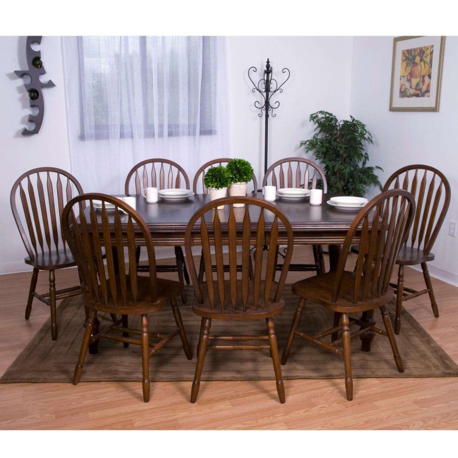 Dining Table Sets * | Budget Rectangle Sunset Trading 9-Piece Extension Dining Set With Arrowback Chairs