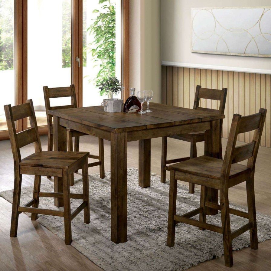 Dining Table Sets * | Coupon Square Furniture Of America Belton 5 Piece Counter Height Table Set