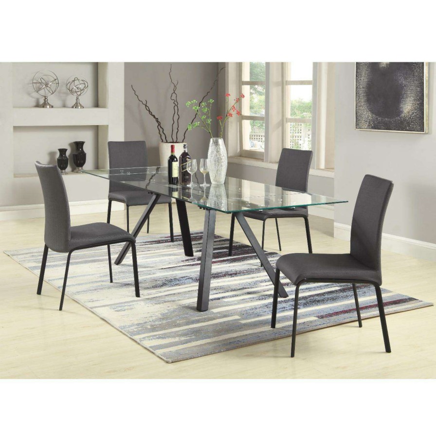 Dining Table Sets * | Top 10 Rectangle Chintaly Aida 5 Piece Dining Table Set