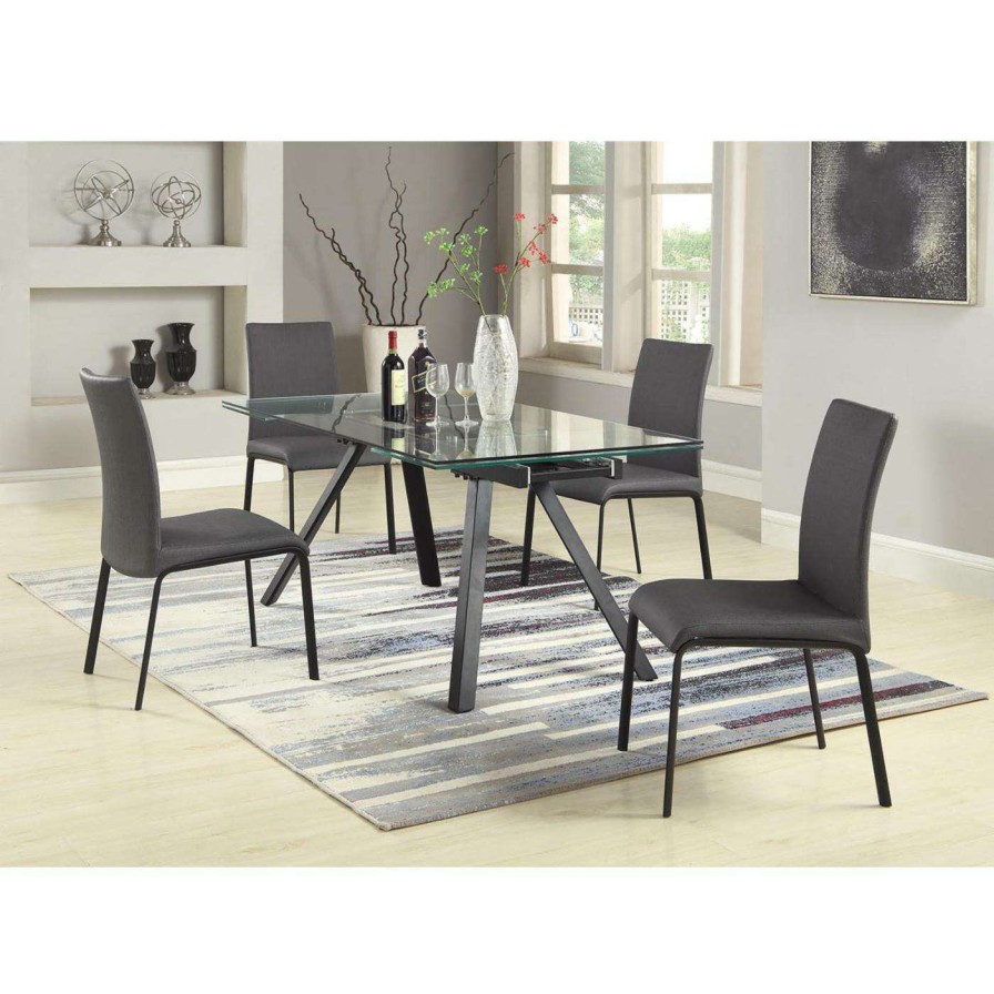 Dining Table Sets * | Top 10 Rectangle Chintaly Aida 5 Piece Dining Table Set