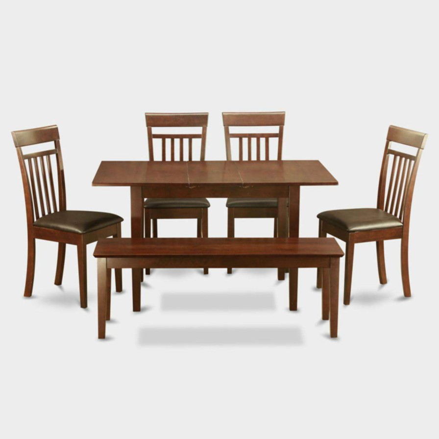 Dining Table Sets * | Best Sale Rectangle East West Furniture Norfolk 6 Piece Sheraton Dining Table Set