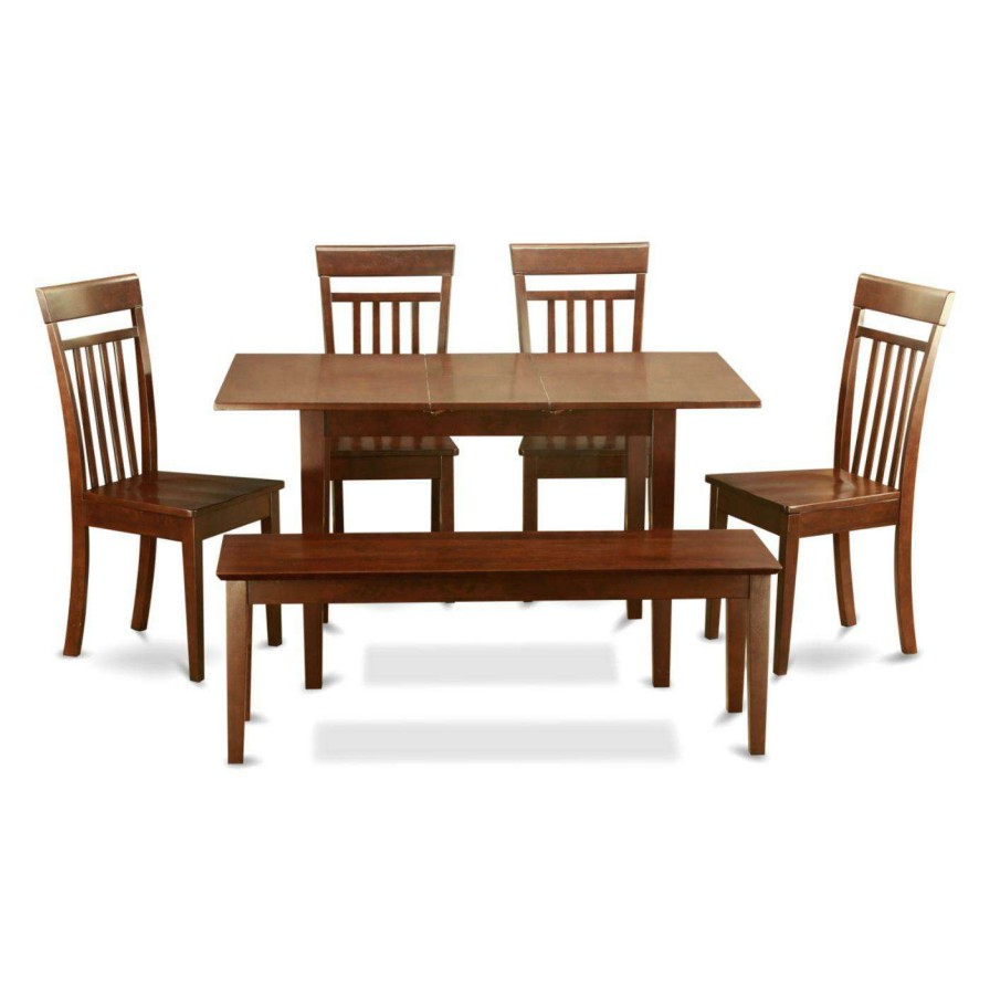 Dining Table Sets * | Best Sale Rectangle East West Furniture Norfolk 6 Piece Sheraton Dining Table Set