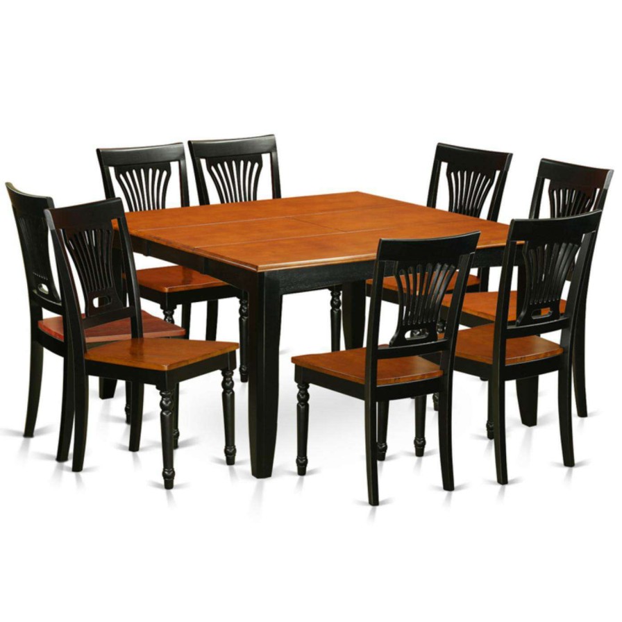 Dining Table Sets * | Best Reviews Of Square East West Furniture Parfait 9 Piece Empire Dining Table Set