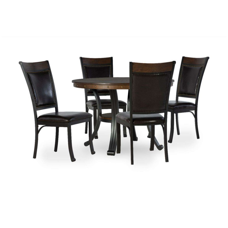 Dining Table Sets * | Deals Round Powell Franklin 5 Piece Dining Group