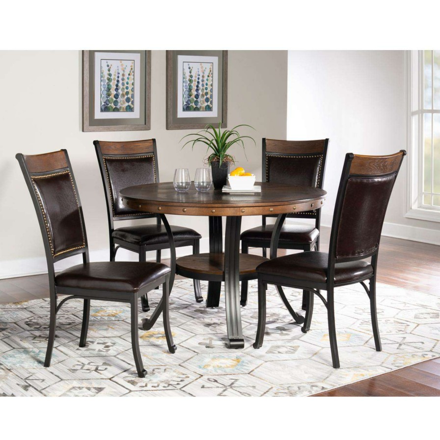 Dining Table Sets * | Deals Round Powell Franklin 5 Piece Dining Group