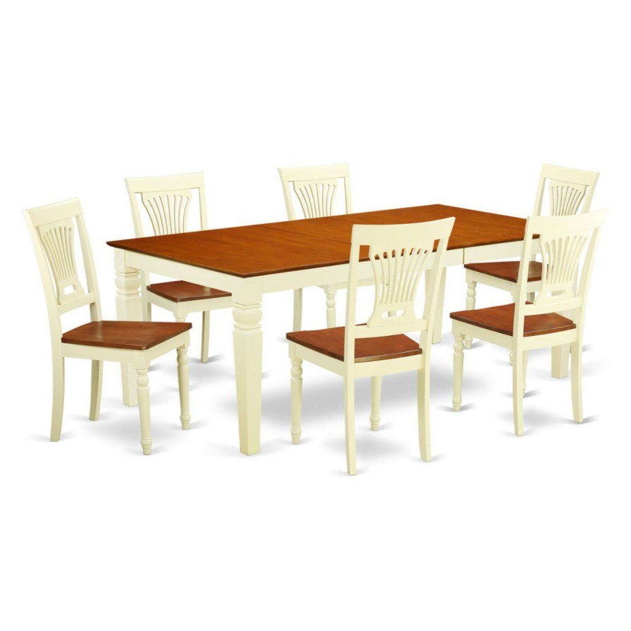 Dining Table Sets * | Best Sale Rectangle East West Furniture Logan 7 Piece Empire Dining Table Set