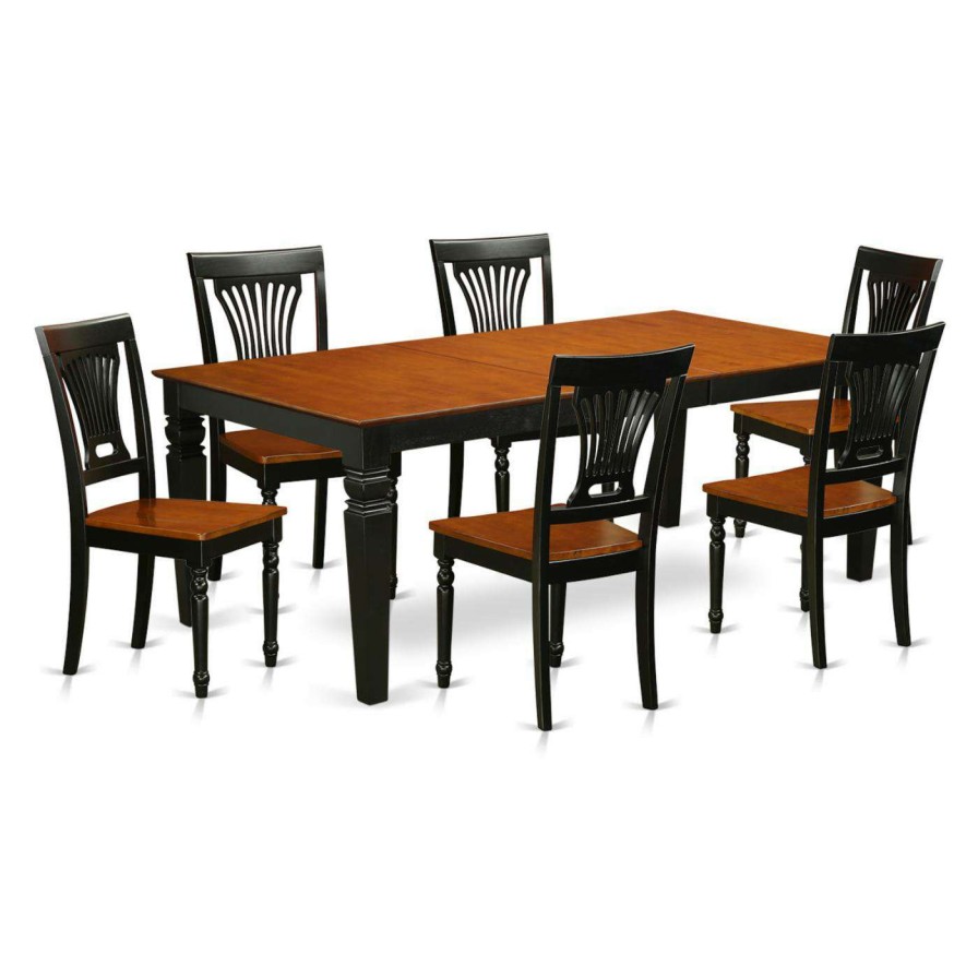 Dining Table Sets * | Best Sale Rectangle East West Furniture Logan 7 Piece Empire Dining Table Set