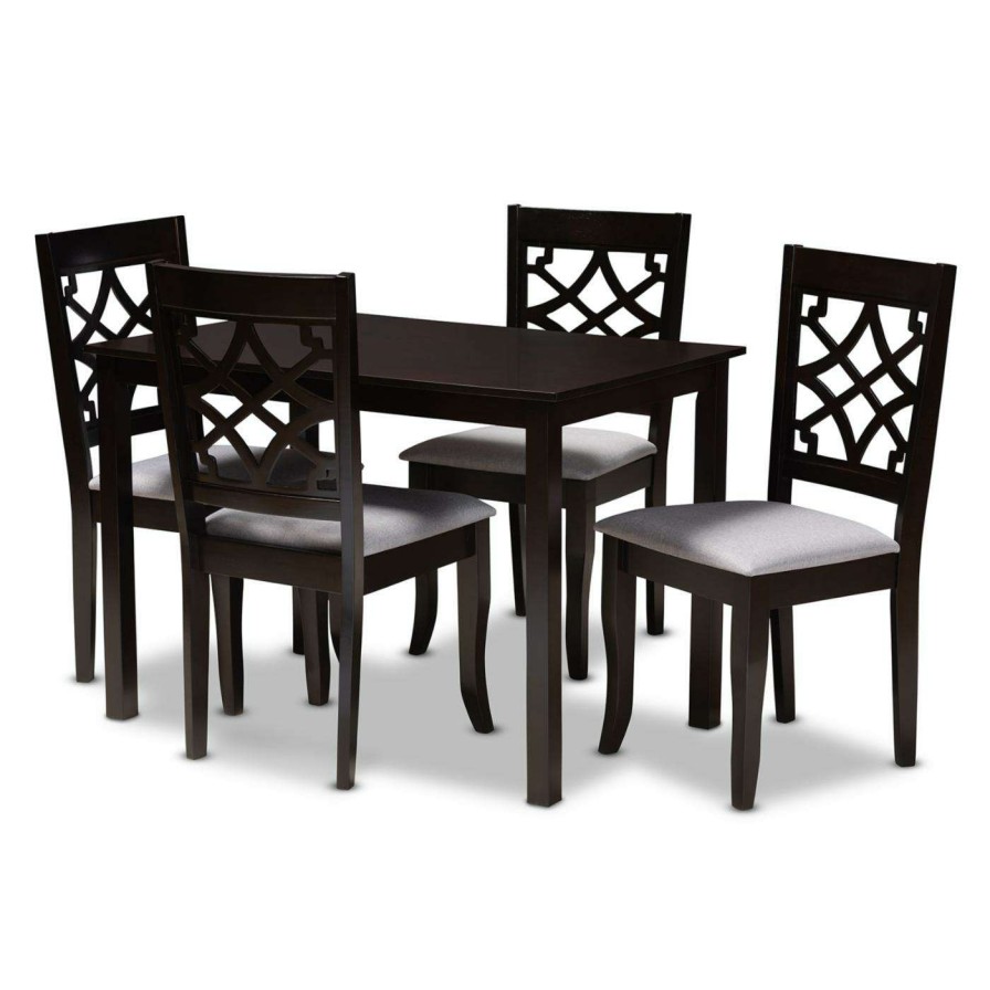 Dining Table Sets * | Brand New Rectangle Baxton Studio Mael 5 Piece Dining Table Set