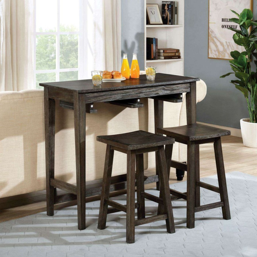 Dining Table Sets * | Cheapest Rectangle Furniture Of America Sinder 3 Piece Counter Height Dining Table Set