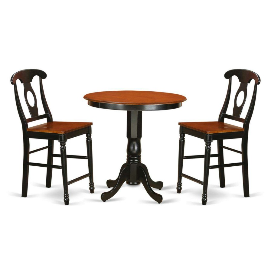 Dining Table Sets * | Cheapest Round East West Furniture Jackson 3 Piece Keyhole Dining Table Set