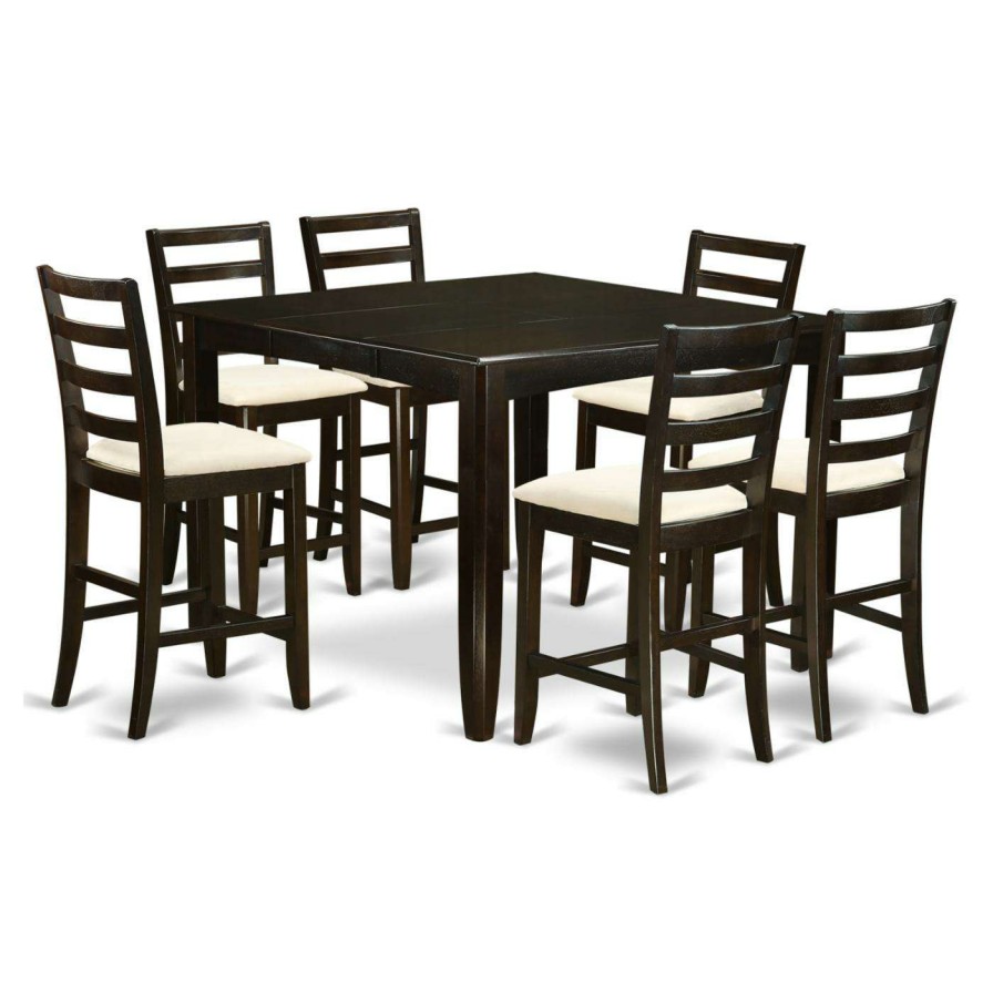 Dining Table Sets * | New Rectangle East West Furniture Fairwinds 7 Piece Ladder Back Dining Table Set